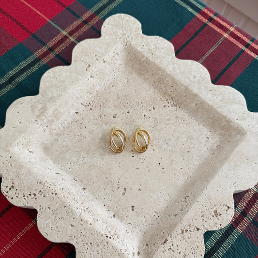 Gold Tone Cage Earring