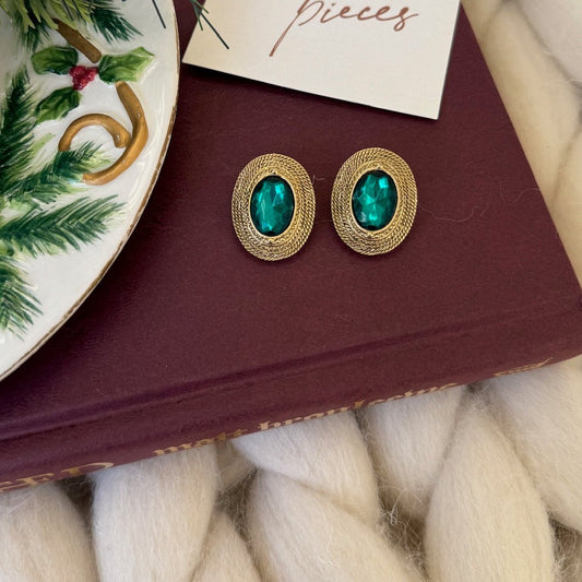 Emerald Clip On Earrings