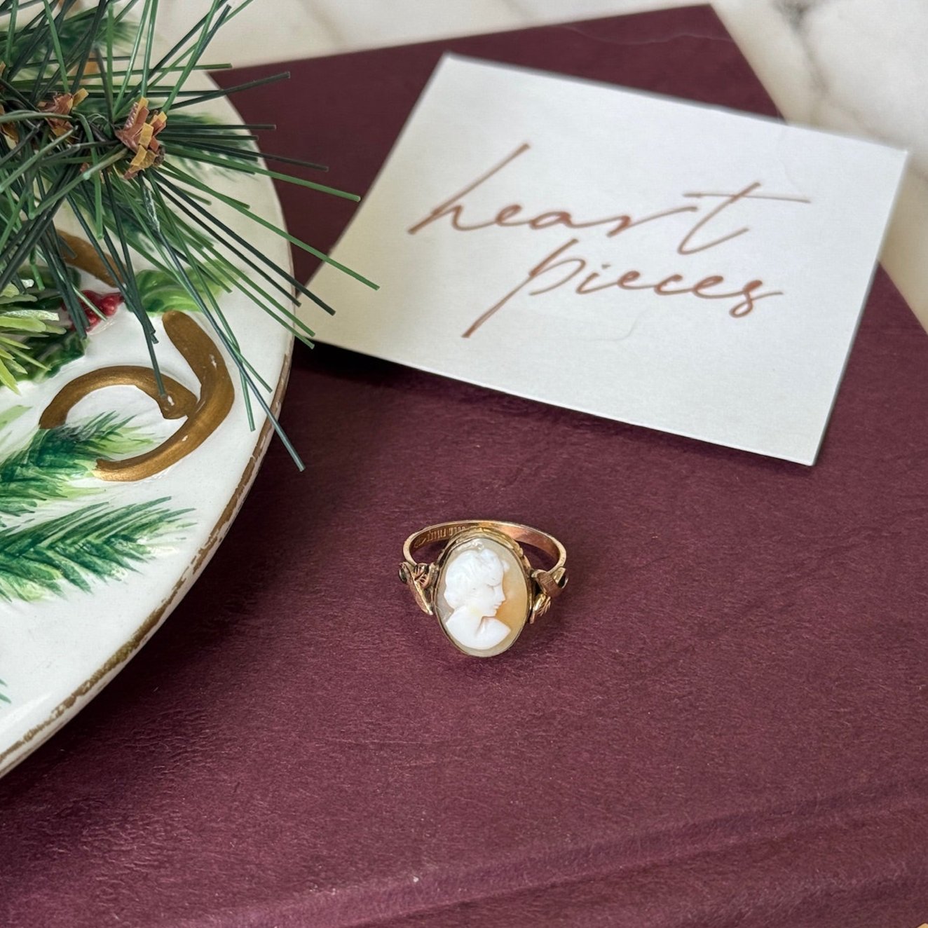 Gold Filled Cameo Shell Ring