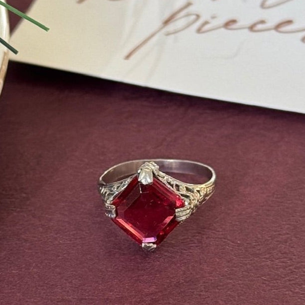 Red Stone Statement Ring