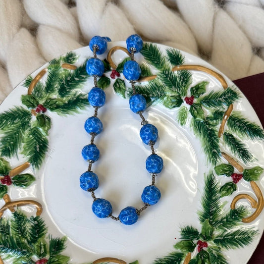 MIRIAM HASKELL Blue Beaded Necklace